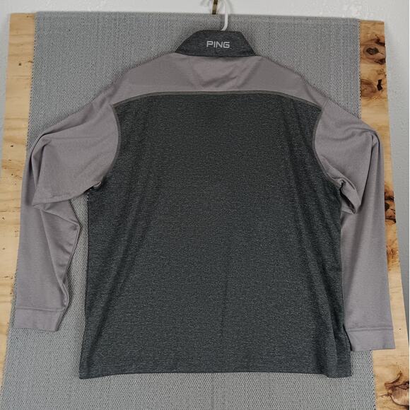 Ping Quarter Zip Golf Shirt Mens XL Gray Striped Performance Sensorcool Wicking - Picture 7 of 12